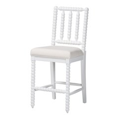 Deya Bobbin Counter Stool, White