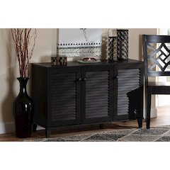 Baxton Studio Warren Espresso Shoe-Storage Cabinet