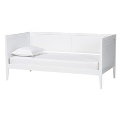 Lara Twin Daybed - Modern Wood Bed Frame with Wraparound Laser-Cut, White