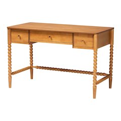 Lucera Bobbin Writing Desk, Oak Brown