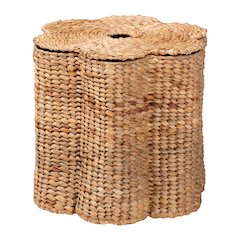 Della Woven Seagrass Laundry Hamper - Handwoven Wicker Storage Basket with
