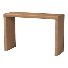 Salve Woven Seagrass Console Table - Handwoven Wicker Waterfall Accent Table