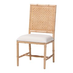 Sandy Wood & Rattan Dining Chair
