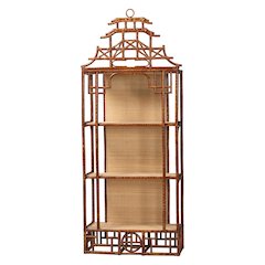 Tamiko Marbled Tortoise Rattan 3-Tier Accent Shelf