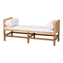 Vivan Natural Rattan Bench, Backless