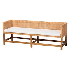 Vivan Natural Rattan Bench, Backrest