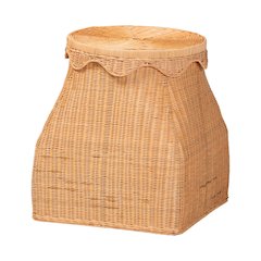 Ada Natural Rattan Laundry Hamper - Handwoven Wicker Storage Basket for Laundry