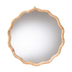 Rasida Natural Rattan Scalloped Wall Mirror