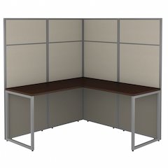 Easy Office 60W L Shaped Cubicle Desk Workstation with 66H Panels