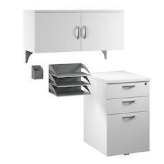 Cubicle Storage with Cabinet, Drawers, Paper Tray, and Pencil Holder