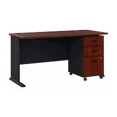 Series A 60W Desk with Mobile File Cabinet