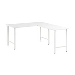 White L-Shaped Computer Desk With Spacious Work Surface