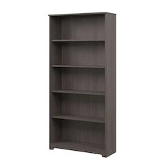 Tall 5 Shelf Bookcase with Adjustable Shelves and Open Compartments