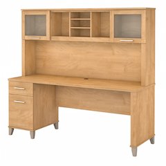 Somerset 72W Office Desk with Drawers and Hutch