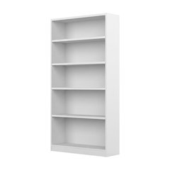 Tall 5 Shelf Bookcase with Adjustable and Fixed Shelves, Sturdy Rectangle Design