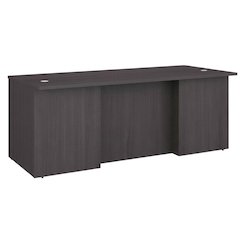 Wooden Executive Desk In Natural Finish With Cable Management
