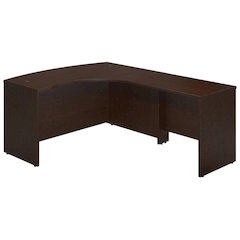 L Shaped Office Desk, Left Handed Configuration And 36W Return, Mocha Cherry
