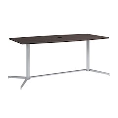 72-inch Office Conference Table with Metal Base in Storm Gray
