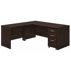 Studio C 72W x 30D L Shaped Desk with Mobile File Cabinet and 42W Return