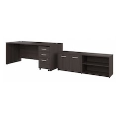 Studio C 72W x 30D Office Desk with Storage Return and Mobile File Cabinet