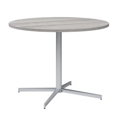 42-inch Round Conference Table with Metal Base in Platinum Gray