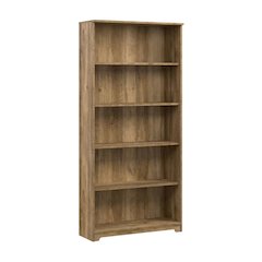 Tall 5 Shelf Bookcase with Adjustable Shelves and Modern Rectangle Design