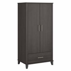 Bush Furniture Somerset Tall Kitchen Pantry Cabinet with Doors and Drawer, Storm Gray