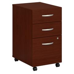 Bush Business Furniture Series C 3 Drawer Mobile File Cabinet - Assembled, Mahogany
