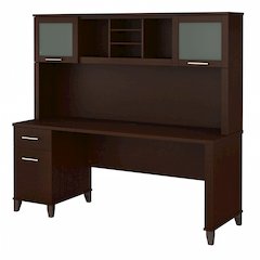 Somerset 72W Office Desk with Drawers and Hutch