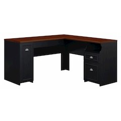 Fairview 60W L Shaped Desk with Drawers and Storage Cabinet