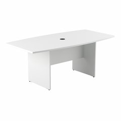 72W x 36D Boat Shaped Conference Table with Wood Base