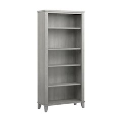 Tall 5 Shelf Bookcase with Adjustable Shelves and Open Storage, Durable