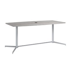 72-inch Office Conference Table with Metal Base in Platinum Gray
