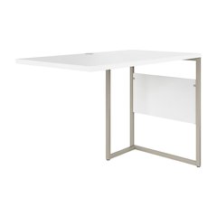L-shaped Desk Return in Neutral Finish with Sturdy Construction, Ample Workspace
