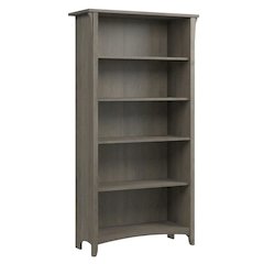 Tall 5 Shelf Bookcase with Fixed and Adjustable Shelves, Rectangle Design