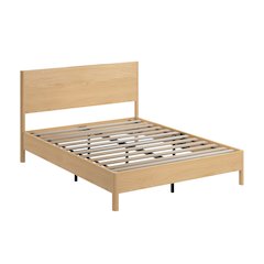 Vera Queen Platform Bed Frame with Headboard in Natural White Oak