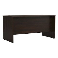 Wood Office Desk With Backside Finish And Wire Management, 60-Inch Width