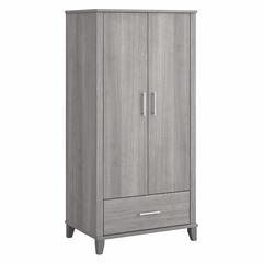Bush Furniture Somerset Tall Storage Cabinet with Doors and Drawer, Platinum Gray