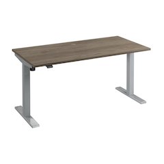 Electric Height-Adjustable Standing Desk With Steel Frame And Silver Finish