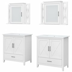 Key West 64W Double Vanity Set with Sinks and Medicine Cabinets