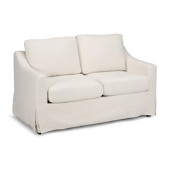 Harper 57W Loveseat with Slipcover in Ivory Basketweave Fabric
