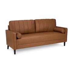 Max 77W Sofa in Buffed Camel Vegan Leather