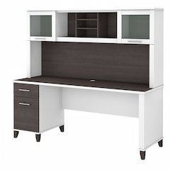 Somerset 72W Office Desk with Drawers and Hutch