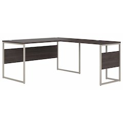 Hybrid 60W x 30D L Shaped Table Desk with Metal Legs