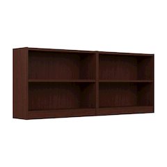 Set of 2 small bookcases with adjustable and fixed shelves, rectangular design