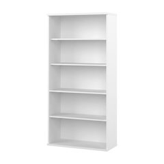 Tall 5 Shelf Bookcase with Adjustable Shelves and Open Storage Compartments