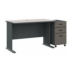 Series A 48W Desk with Mobile File Cabinet