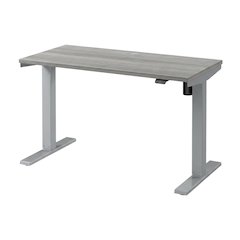Electric Height Adjustable Standing Desk With Steel Frame, Silver Finish