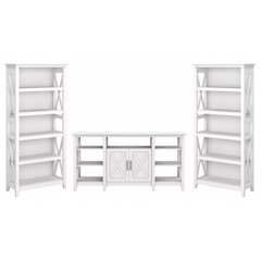 Key West Tall TV Stand with Set of 2 Bookcases