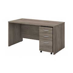 Studio C 60W x 30D Office Desk with Mobile File Cabinet